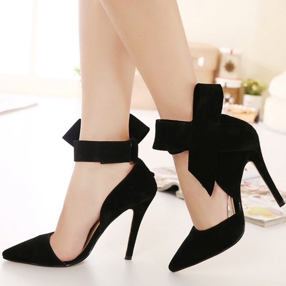 Bow Tie Black High Heels